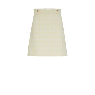 Shop Hugo Boss A-line Skirt In Italian Checked Fabric In Multi