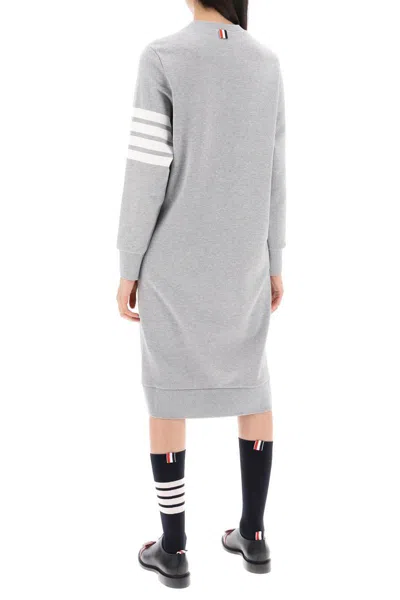 Shop Thom Browne 4-bar Fleece Dress In Grey