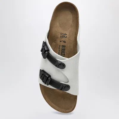 Shop Birkenstock Slide Zürich Tech Antique White In Suede