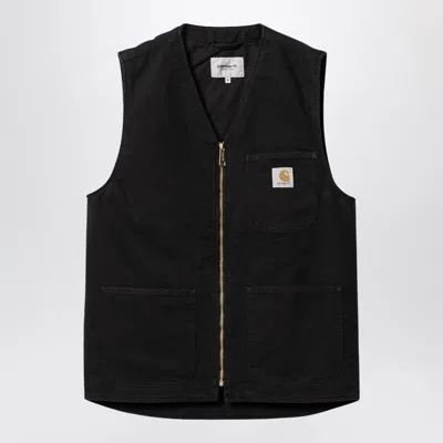 Shop Carhartt Wip Arbor Vest Black Cotton Waistcoat