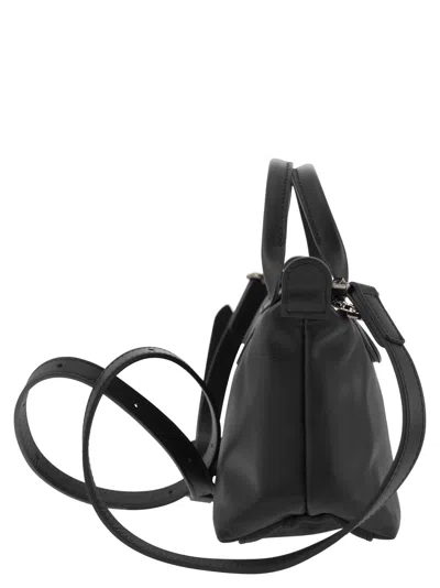 Longchamp Extra Small Le Pliage Xtra Leather Top Handle Bag In Black