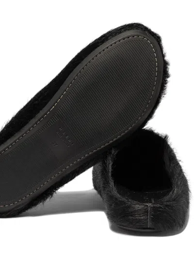 Marni Sabot Fussbett In Vitello A Pelo Lungo Nero