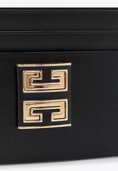 Shop Givenchy 4g Plaque Leather Cardholder In Black