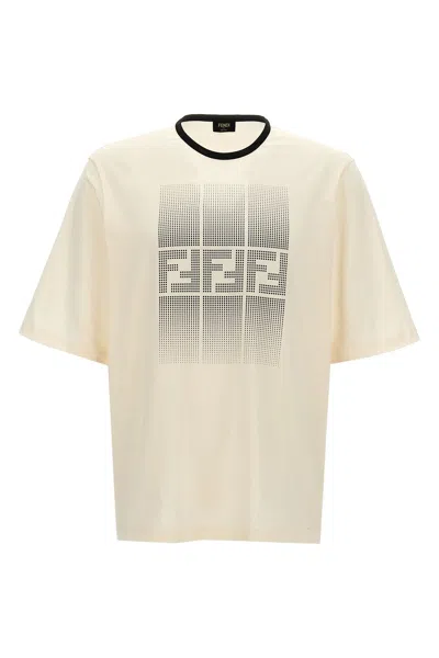 Shop Fendi Men 'gradient Ff' Logo T-shirt In Multicolor