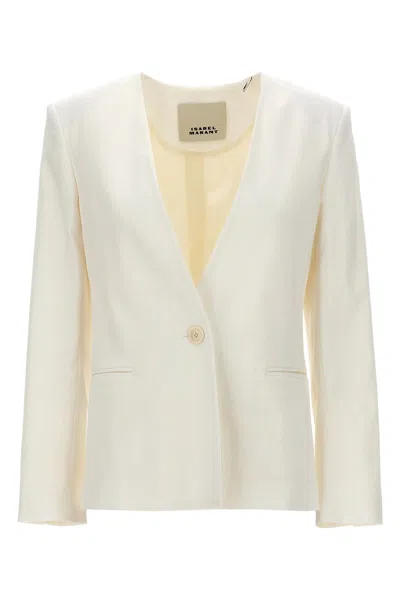 Shop Isabel Marant Women 'manzil' Blazer In White