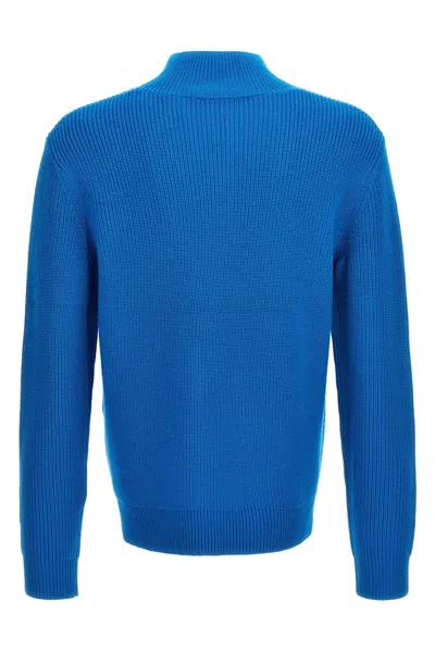 Shop Jw Anderson J.w.anderson Men Half Zip Maxi Puller Sweater In Blue