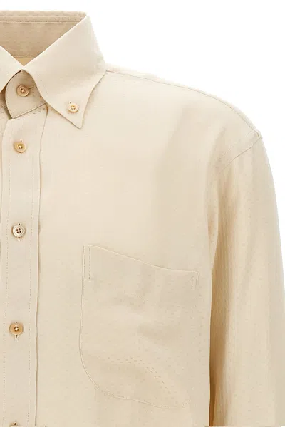 Shop Tom Ford Men Polka Dot Shirt In White
