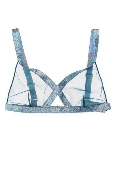 Tom Ford Iridescent Sable Tulle Top Underwear And Body Light Blue In Blue