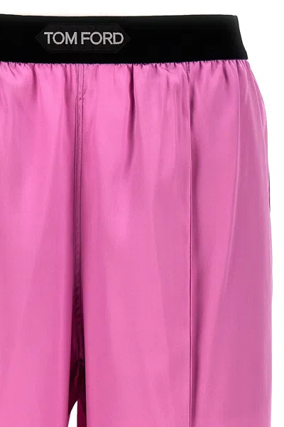 Shop Tom Ford Women Logo Elastic Pants In Purple