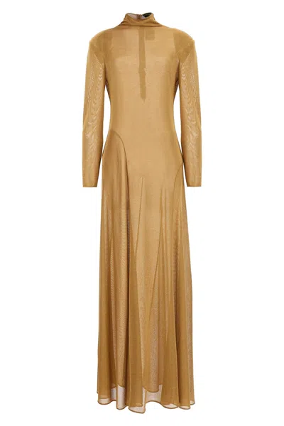 Shop Tom Ford Women Lurex Knit Long Dress In Gold