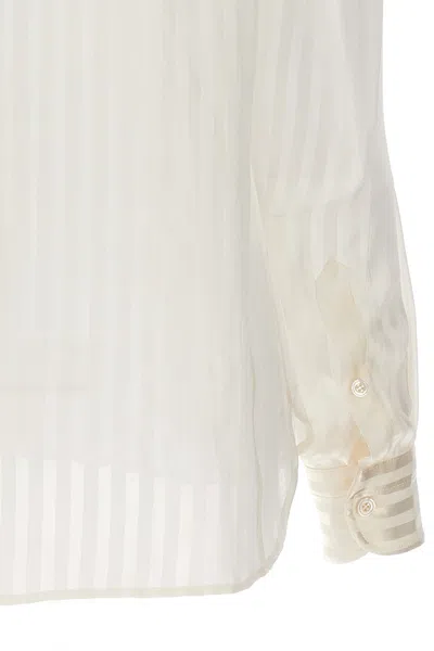 Shop Tom Ford Women Striped Silk Shirt In White