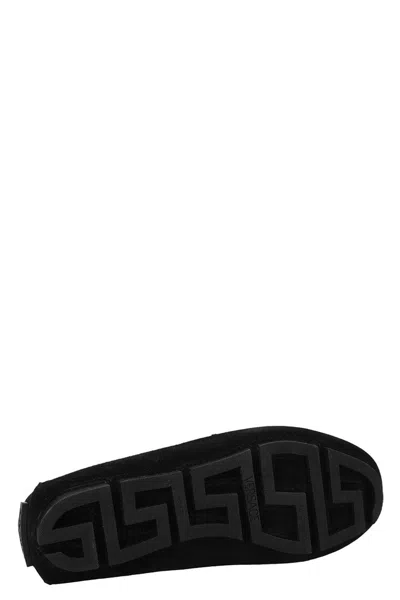 Shop Versace Men 'crosta' Loafers In Black