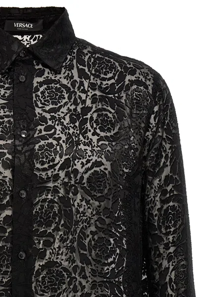 Shop Versace Men 'evening' Shirt In Black