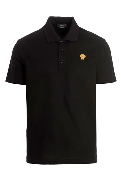 Shop Versace Men 'medusa' Polo Shirt In Black
