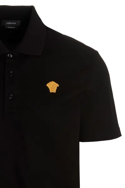 Shop Versace Men 'medusa' Polo Shirt In Black