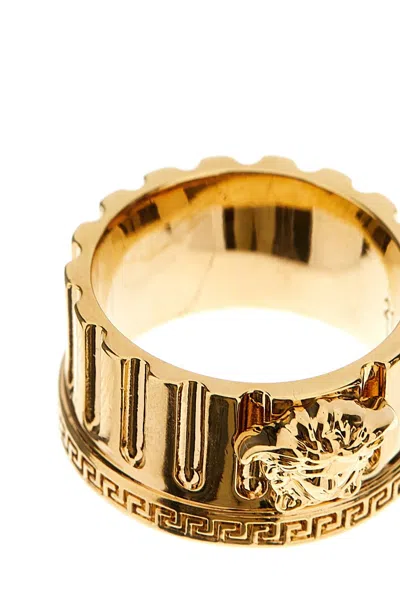 Shop Versace Men 'medusa' Ring In Gold