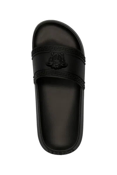 Shop Versace Men 'medusa' Slides In Black