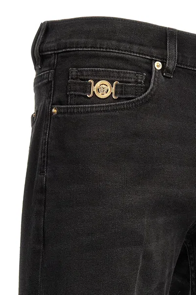 Shop Versace Men Denim Jeans In Black