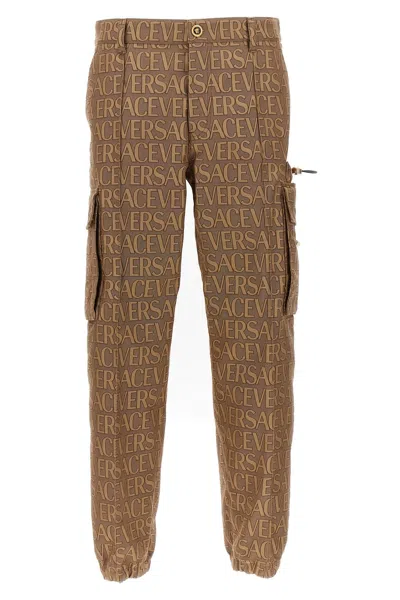 Shop Versace Men  Allover' La Vacanza Caspule Pants In Brown