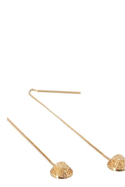 Shop Versace Women 'medusa' Pendant Earrings In Gold