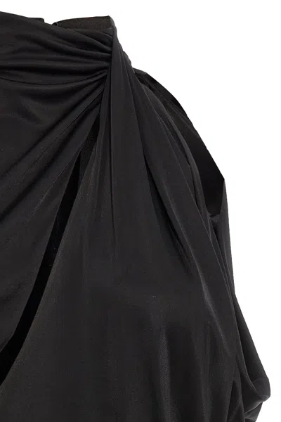 Shop Versace Women Draped Cut-out Top In Black