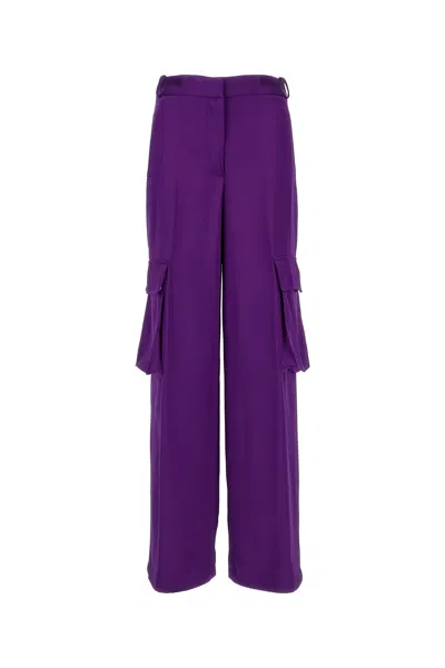 Versace Duchesse Viscose Informal Wide-leg Cargo Pant In Purple