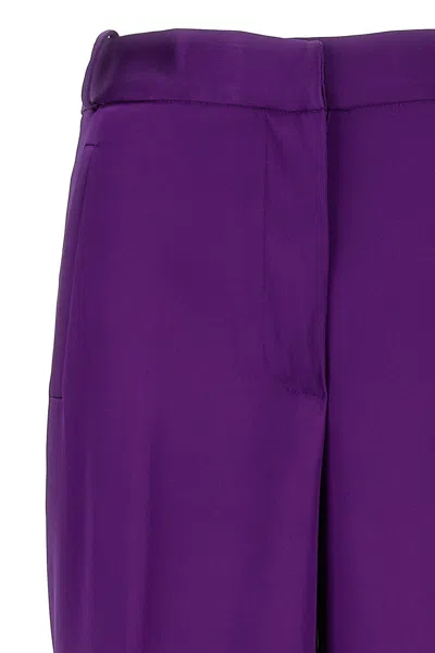 Shop Versace Women Satin Cargo Pants In Purple