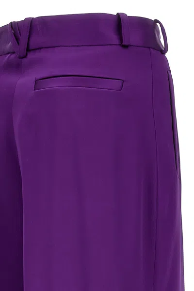 Shop Versace Women Satin Cargo Pants In Purple