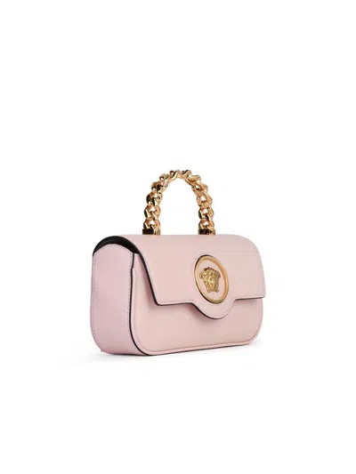 Shop Versace 'la Medusa' Pink Leather Mini Bag