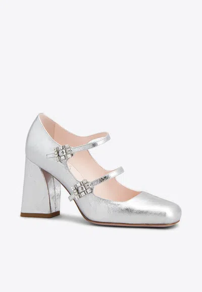 Roger Vivier Babies Tres Vivier Strass 85 In Silver