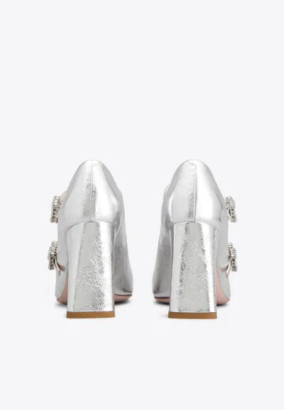 Roger Vivier Babies Tres Vivier Strass 85 In Silver