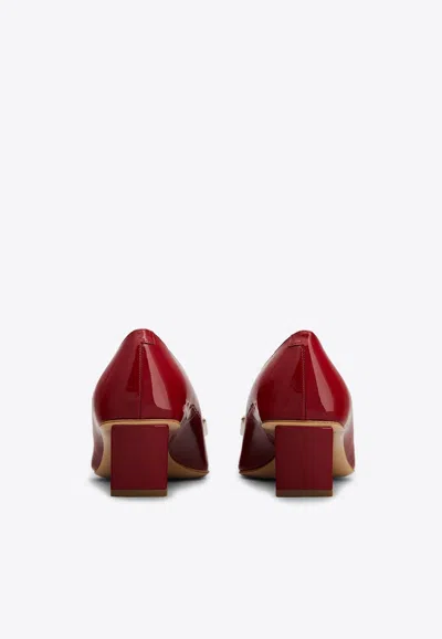 Roger Vivier Belle Vivier 45 Metal Buckle Pumps In Patent Leather In Red
