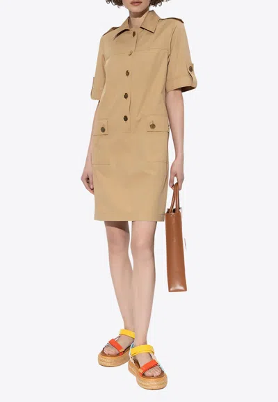 Shop Tory Burch Camp Mini Dress In Brown