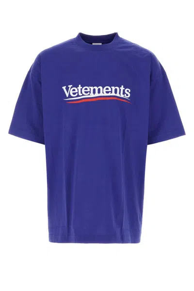 Shop Vetements T-shirt In Blue