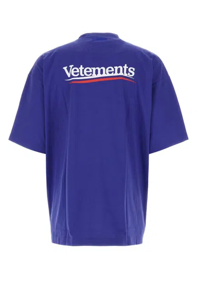 Shop Vetements T-shirt In Blue