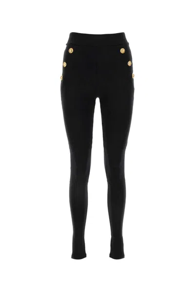 Shop Balmain Leggings In Black