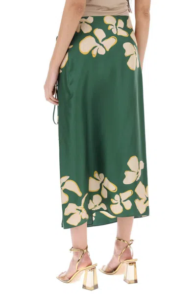 Shop Raquel Diniz 's Silk Floral Wrap Skirt In Verde
