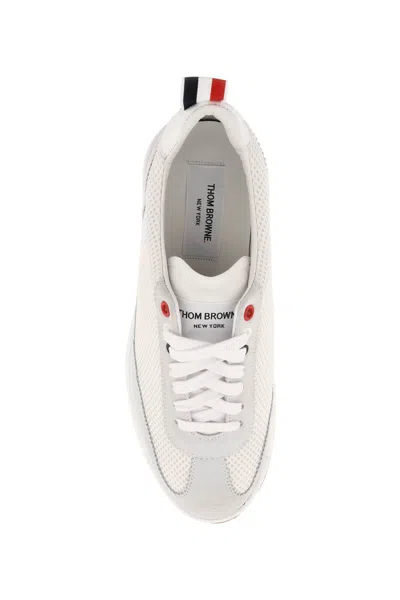 Shop Thom Browne Tech Runner Sneakers In Bianco