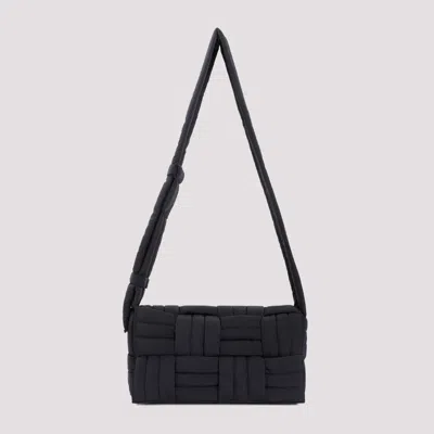 Shop Bottega Veneta Black Tech Cassette Stitch Polyamide Shoulder Bag