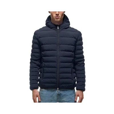 Shop Centogrammi Blue Ultra Light Down Jacket With Cover Mask