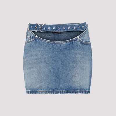 Y/project Y Project Y Belt Arc Denim Mini Skirt In Blue