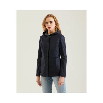 Shop Refrigiwear Chic Blue Polyester Jacket With Zip And Button Detail