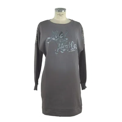 Shop Imperfect Chic Long Sleeve Sweatshirt Dress In Gray