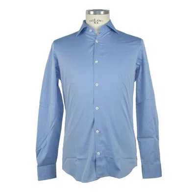 Shop Made In Italy Elegance Unleashed Light Blue Cotton Shirt