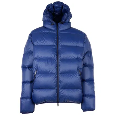 Shop Centogrammi Sleek Blue Nylon Down Jacket