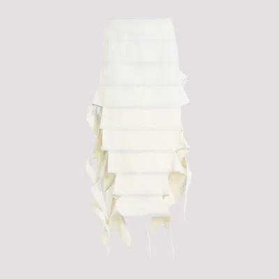 Shop Y/project Snow White Wash Cotton Bug Denim Skirt In Nude & Neutrals