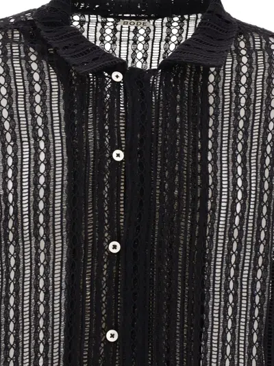 Shop Bode "meandering Lace" Shirt In Black