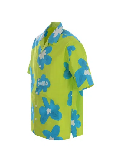 Bonsai Cotton Short Sleeve Shirt In Green
