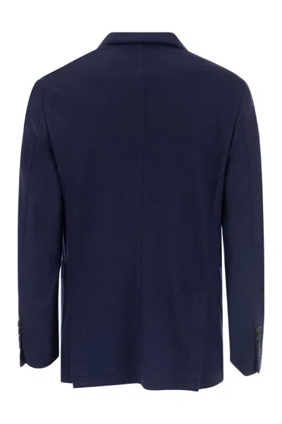Shop Brunello Cucinelli Cashmere Jersey Blazer With Patch Pockets In Grey