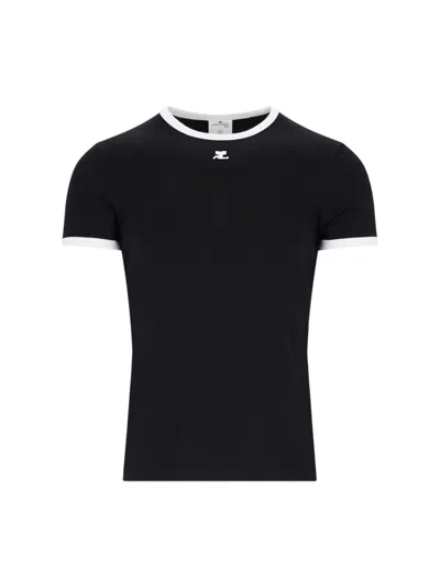 Shop Courrèges T-shirts In Black